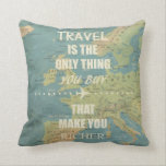 Een inspirerende reiscitaten kussen<br><div class="desc">"Reizen is het enige dat je koopt dat je rijker maakt." Een inspirerende reiscitaat maakt je leven beter. Laat uw opmerkingen en uw review vrij. Je feedback is belangrijk.</div>