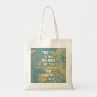 Een inspirerende reiscitaten tote bag
