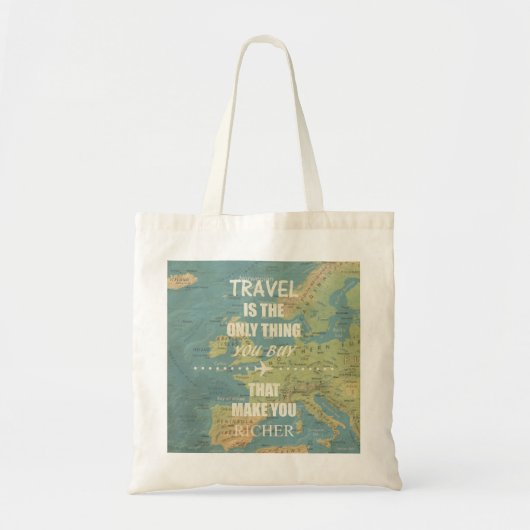 Een inspirerende reiscitaten tote bag (Voorkant)