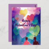 Een interraciaal paar uit liefde voor harten briefkaart (Voorkant / Achterkant)