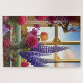 Een intrigerende kleurrijke florale Bouquet Legpuzzel (Horizontaal)