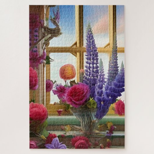 Een intrigerende kleurrijke florale Bouquet Legpuzzel (Verticaal)