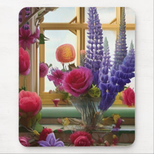 Een intrigerende kleurrijke florale Bouquet Muismat