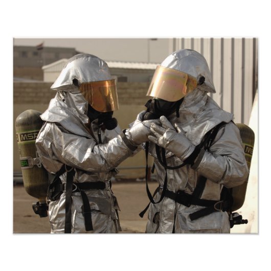 Een Iraakse brandweerman Foto Afdruk (Voorkant)