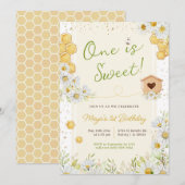 Een is de eerste eerste verjaardag van Sweet Bumbl Kaart (Voorkant / Achterkant)