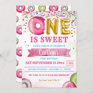 Een is de zoete Donut First Birthday Confetti Kaart