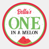 Een is een Melon First Birthday Sticker (Voorkant)