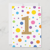 Een is het Fun Birthday Invitation Girl 1e verjaar Kaart (Achterkant)