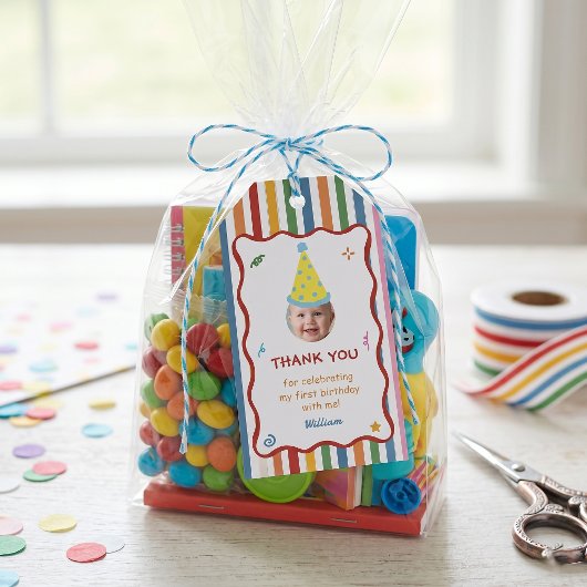 Eén is leuk hoed verjaardagsfeest cadeaubijslags cadeaulabel