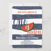 Een is Melon 1e Verjaardag Schattige Watermeloen G Kaart (Voorkant)