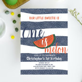 Een is Melon 1e Verjaardag Schattige Watermeloen G Kaart