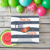 Een is Melon 1e Verjaardagsfeestje Watermeloen Bedankkaart