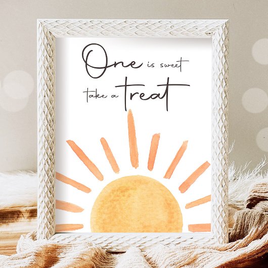 Een is zoet Neem een traktatie Boho Sunshine Verja Poster