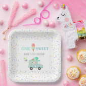 Een is zoete borden op roomijs papieren bordje (Feest)