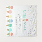 Een is zoete ijsje op de eerste verjaardag wandkleed (Voorkant (horizontaal))