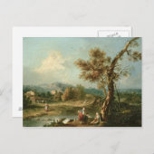 Een Italiaans rivierlandschap met reizigers Briefkaart (Voorkant / Achterkant)