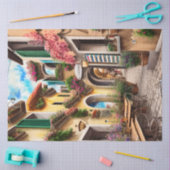 Een Italiaans Straatbeeld Ephemera Ontwerp Serie 8 Tissuepapier (Craft)