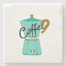 Een Italiaanse koffie moka Stenen Onderzetter