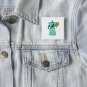 Een Italiaanse koffie moka Vierkante Button 5,1 Cm (In situ)