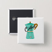 Een Italiaanse koffie moka Vierkante Button 5,1 Cm (Voorkant /achterkant)