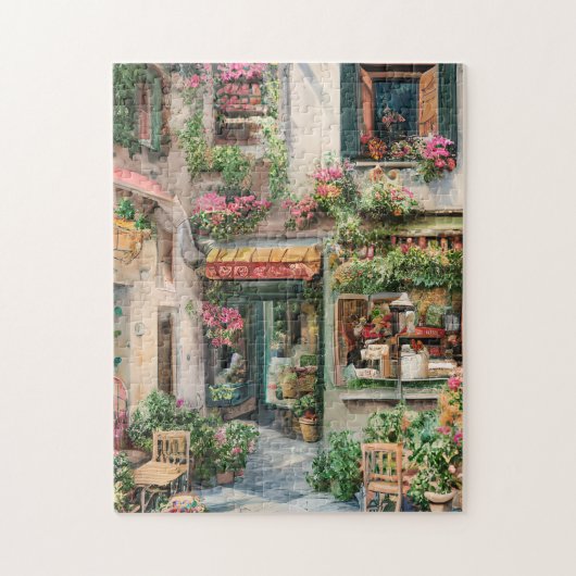 Een Italiaanse Straat Scène Ephemera Ontwerp Serie Legpuzzel (Verticaal)