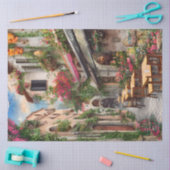 Een Italiaanse Straat Scène Ephemera Ontwerp Serie Tissuepapier (Craft)