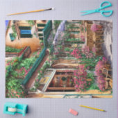 Een Italiaanse Straat Scène Ephemera Ontwerp Serie Tissuepapier (Craft)