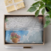 Een Italiaanse Straatscène Ephemera Design Serie 1 Tissuepapier (Geschenk)