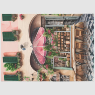 Een Italiaanse Straatscène Ephemera Design Serie 9 Tissuepapier
