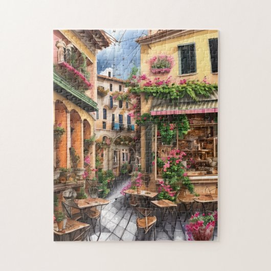 Een Italiaanse Straatscène Ephemera Ontwerp Serie Legpuzzel (Verticaal)