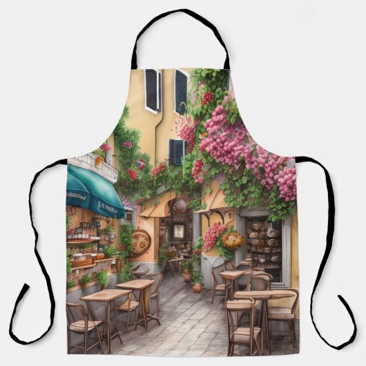 Een Italiaanse Straatscène Ephemera Ontwerp Serie Schort (Voorkant)
