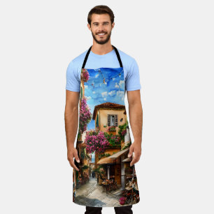 Een Italiaanse Straatscène Ephemera Ontwerp Serie Schort