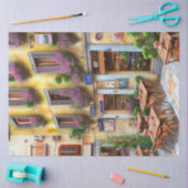 Een Italiaanse Straatscène Ephemera Ontwerp Serie Tissuepapier (Craft)