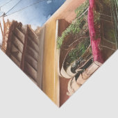Een Italiaanse Straatscène Ephemera Ontwerp Serie Tissuepapier (Detail)