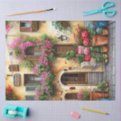 Een Italiaanse Straatscène Ephemera Ontwerp Serie Tissuepapier (Craft)