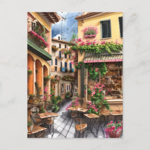 Een Italiaanse Street Scene Ephemera Design Series Briefkaart