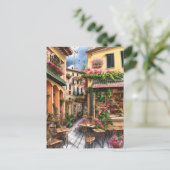 Een Italiaanse Street Scene Ephemera Design Series Briefkaart (Staand voorkant)
