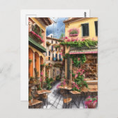Een Italiaanse Street Scene Ephemera Design Series Briefkaart (Voorkant / Achterkant)