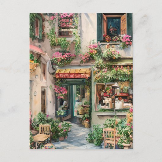 Een Italiaanse Street Scene Ephemera Design Series Briefkaart (Voorkant)
