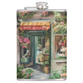 Een Italiaanse Street Scene Ephemera Design Series Heupfles (Voorkant)