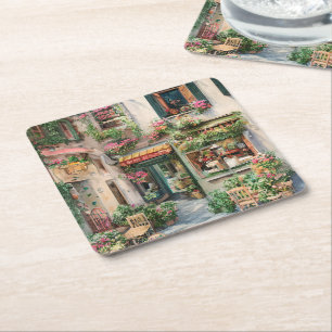 Een Italiaanse Street Scene Ephemera Design Series Kartonnen Onderzetters