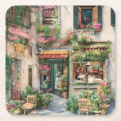 Een Italiaanse Street Scene Ephemera Design Series Kartonnen Onderzetters (Voorkant)