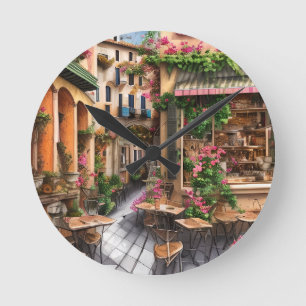Een Italiaanse Street Scene Ephemera Design Series Ronde Klok