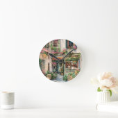 Een Italiaanse Street Scene Ephemera Design Series Ronde Klok (Huis)