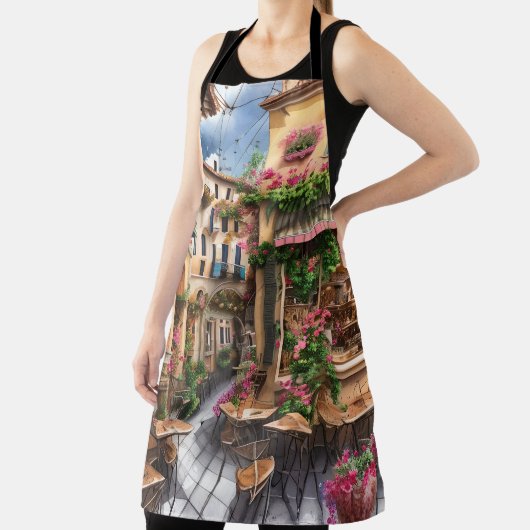 Een Italiaanse Street Scene Ephemera Design Series Schort (Insitu)