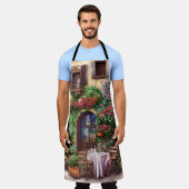 Een Italiaanse Street Scene Ephemera Design Series Schort (Gedragen)