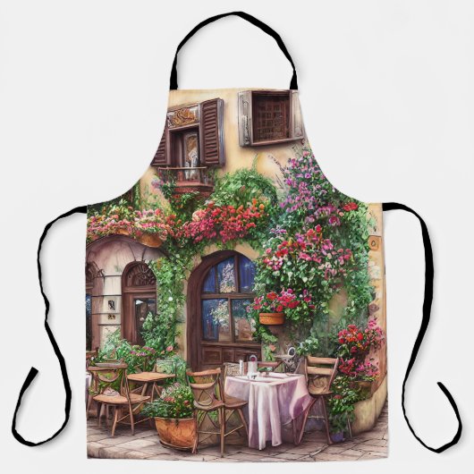 Een Italiaanse Street Scene Ephemera Design Series Schort (Voorkant)