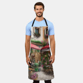 Een Italiaanse Street Scene Ephemera Design Series Schort (Gedragen)