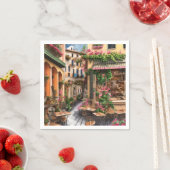 Een Italiaanse Street Scene Ephemera Design Series Servet (Insitu)
