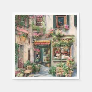 Een Italiaanse Street Scene Ephemera Design Series Servet